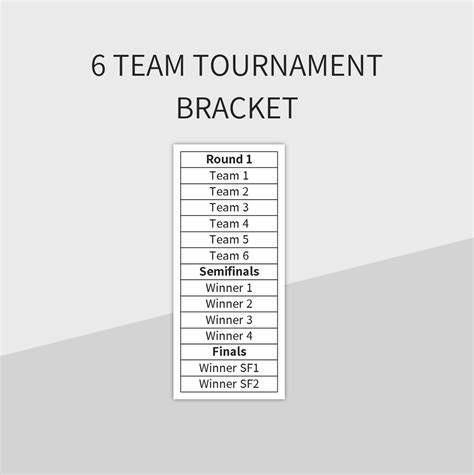 Excel Tournament Bracket Template