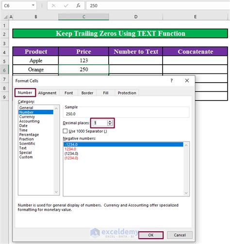 Trailing Zeros in Excel Example 10