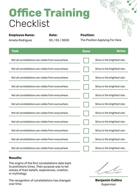 Excel Training Checklist Template Free