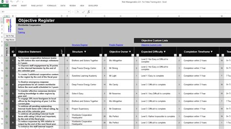 Excel training objectives