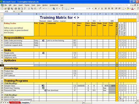 Excel training plan template pdf download