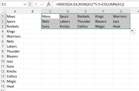 Excel Transpose Every 3 Rows