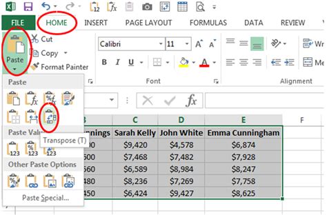 Excel Transpose Tips