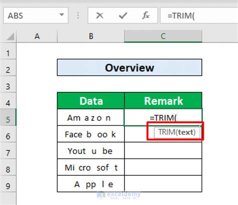 Fix for Excel Trim function not working