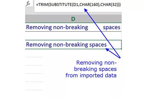 Excel TRIM function troubleshooting