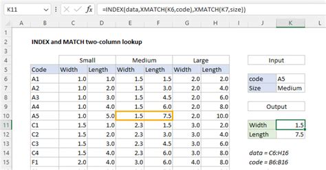 Excel Two Column Lookup INDEX MATCH Example