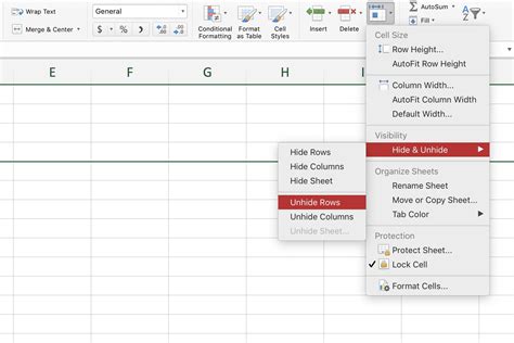 Excel Unhide All Rows