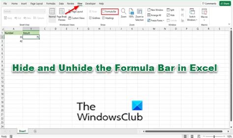 Excel unhide rows formula bar