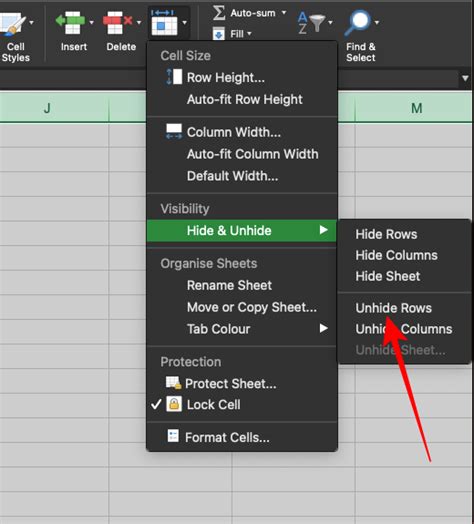 Excel Unhide Rows Macro