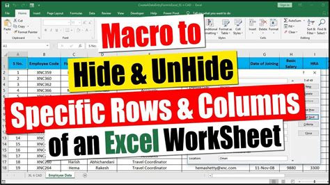 Excel Unhide Rows Macro