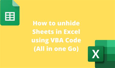 Excel Unhide Using VBA Macro