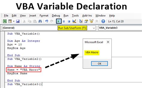 Excel Variable Declarations Rules