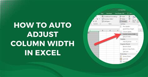 Excel VBA Automatic Column Width Adjustment