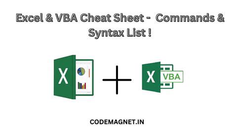 Excel VBA Cheat Sheet Essentials