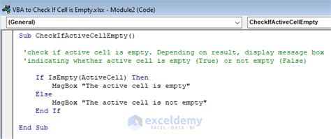 Excel VBA check empty cells example