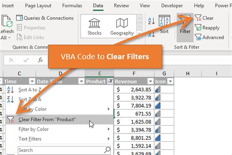 Excel VBA Clear Filter Methods Comparison