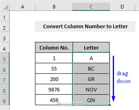 Excel VBA Column Letter Conversion