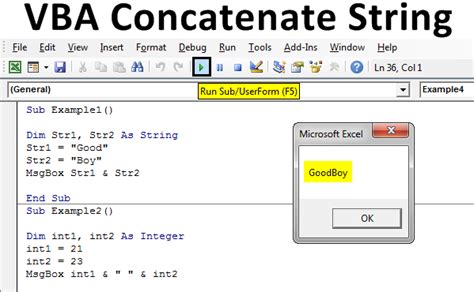 Excel VBA Concatenate Strings Functions