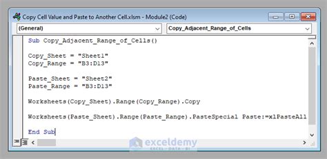 Excel VBA Copy Range Method 3