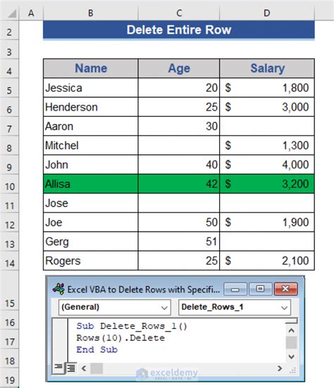 Excel VBA Delete Rows Gallery 2