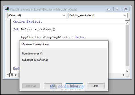 Disabling warning messages in Excel VBA