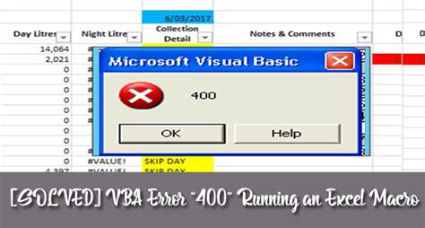 Excel VBA Error 400: A Comprehensive Guide to Fixing the Issue