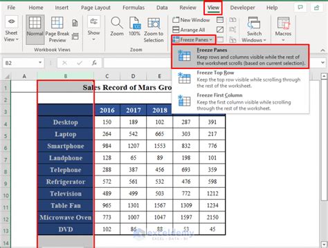 Excel VBA Freeze Panes Example 6