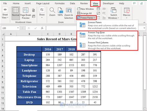 Excel VBA Freeze Panes Example 7