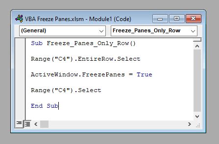 Excel VBA Freeze Panes Example 8