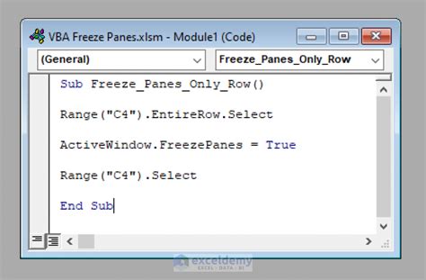 Excel VBA Freeze Panes Made Easy