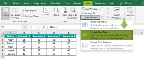 Excel VBA Freeze Panes Types