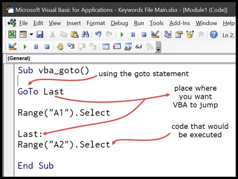 Excel VBA Go To feature