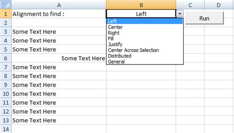 Excel VBA Horizontal Alignment