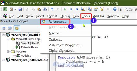 Invalid Forward Reference in Excel VBA