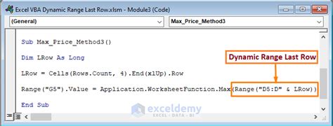 Excel VBA Last Row Dynamic Range Selection