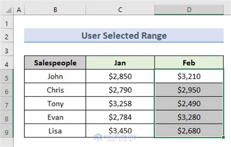 Excel VBA Loop Through Rows Example 3