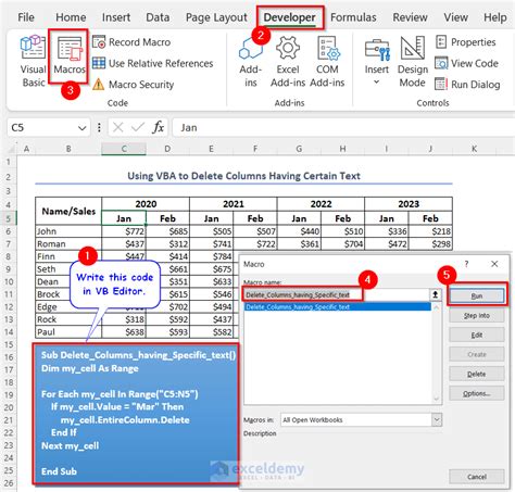 Excel VBA Macro Delete Columns