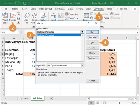 Excel VBA macros editor