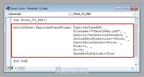 Excel VBA PDF Printing