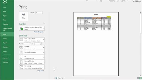 Excel VBA PDF Printing Excel 2016