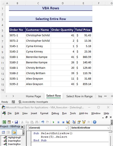 Excel VBA Rows Property