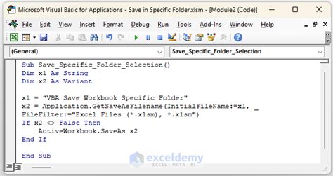 Saving Workbook with Specific File Format using Excel VBA