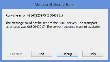 Excel VBA SMTP Email