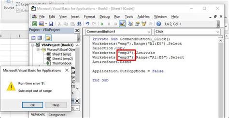 Excel VBA Subscript Error