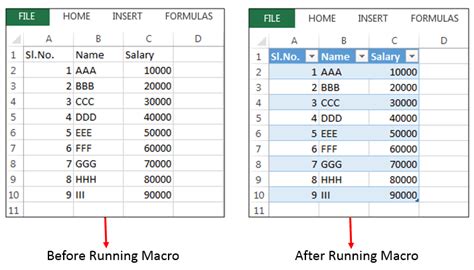 Excel VBA Tables