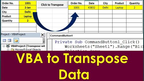 Excel VBA Transpose Range Code