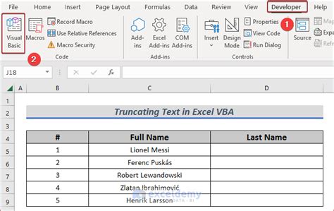 Excel VBA Truncation Features