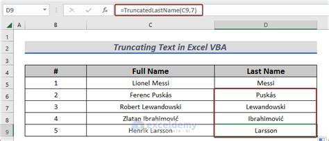 Excel VBA Truncation Formula