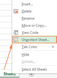 Unprotect Worksheet