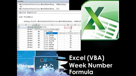 Using Excel VBA for Week Calculations